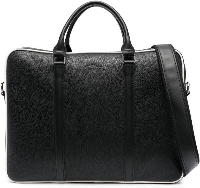 Longchamp Le Foulonné© leren aktetas Zwart