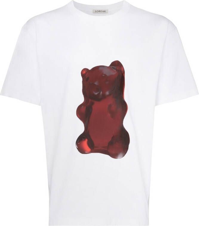 Loreak Mendian T-shirt met berenprint Wit