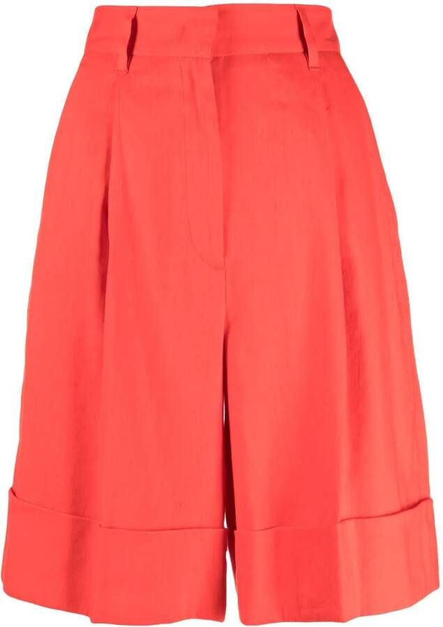 Lorena Antoniazzi Shorts met opgerolde zoom Rood