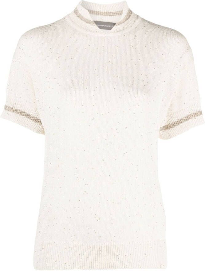 Lorena Antoniazzi T-shirt met glitterdetail Wit