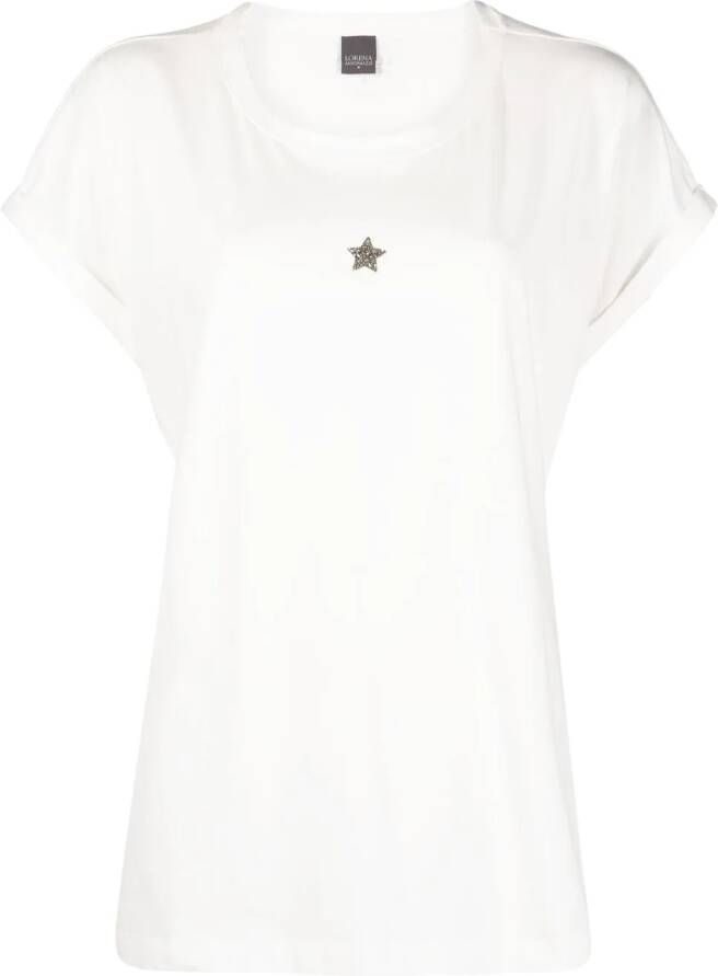 Lorena Antoniazzi T-shirt met wijde hals Wit