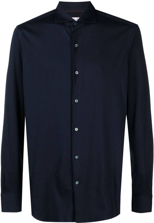 Loro Piana Overhemd met gespreide kraag Blauw