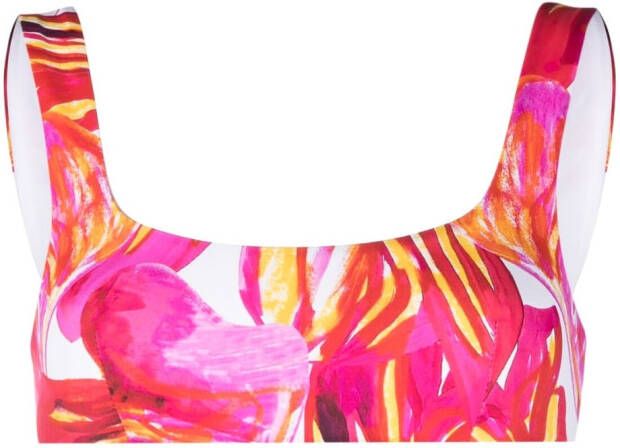 Louisa Ballou Bikinitop met abstracte print Roze