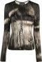 Louisa Ballou T-shirt met abstracte print Zwart - Thumbnail 1
