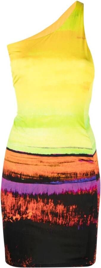 Louisa Ballou Asymmetrische mini-jurk Geel