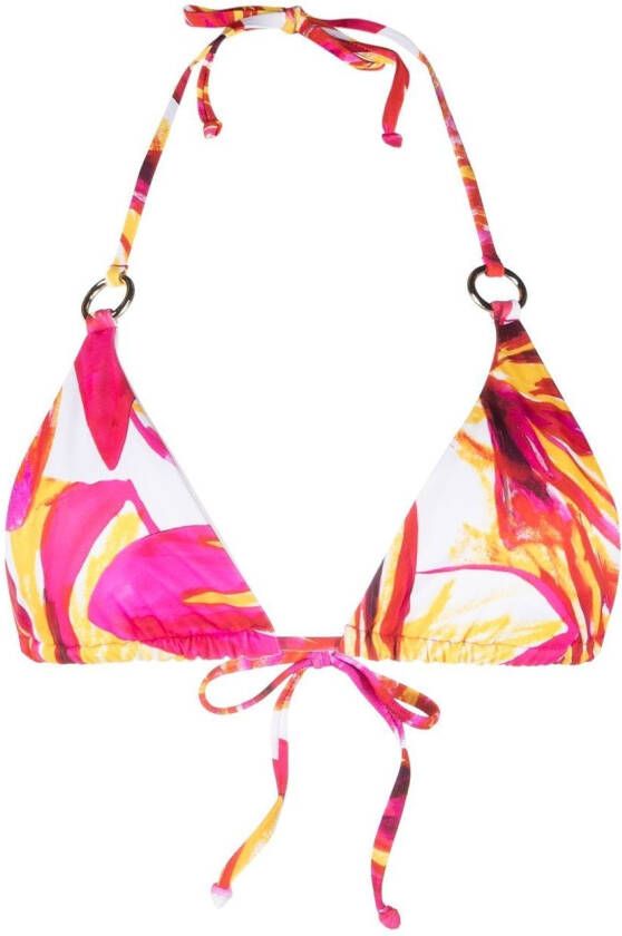 Louisa Ballou Bikinitop met abstract patroon Rood