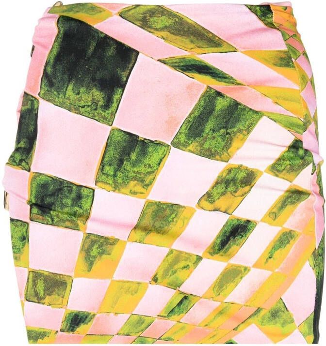 Louisa Ballou Mini-rok met abstracte print Roze