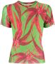 Louisa Ballou T-shirt met bloemenprint Groen - Thumbnail 1