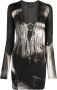 Louisa Ballou Mini-jurk met abstracte print Zwart - Thumbnail 1