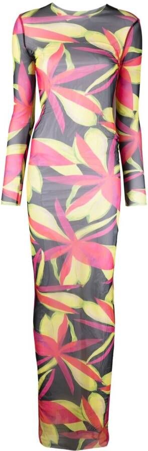 Louisa Ballou Jurk met grafische print Roze