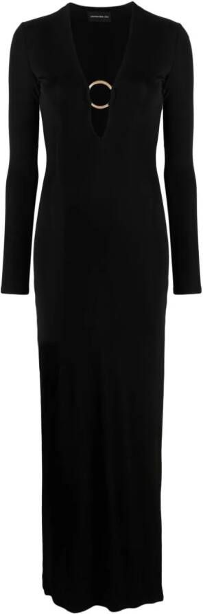 Louisa Ballou Maxi-jurk met zijsplitten Zwart