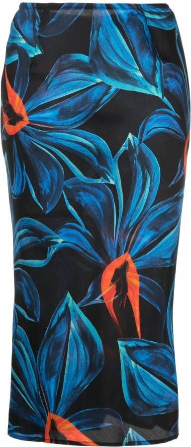 Louisa Ballou Midi-rok met print Zwart