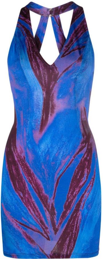Louisa Ballou Mini-jurk met print Blauw