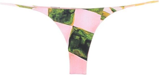 Louisa Ballou Bikinislip met abstract patroon Roze