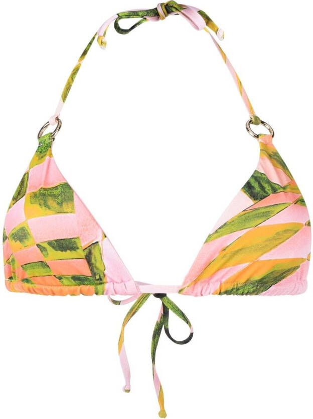 Louisa Ballou Bikinitop met abstract patroon Roze
