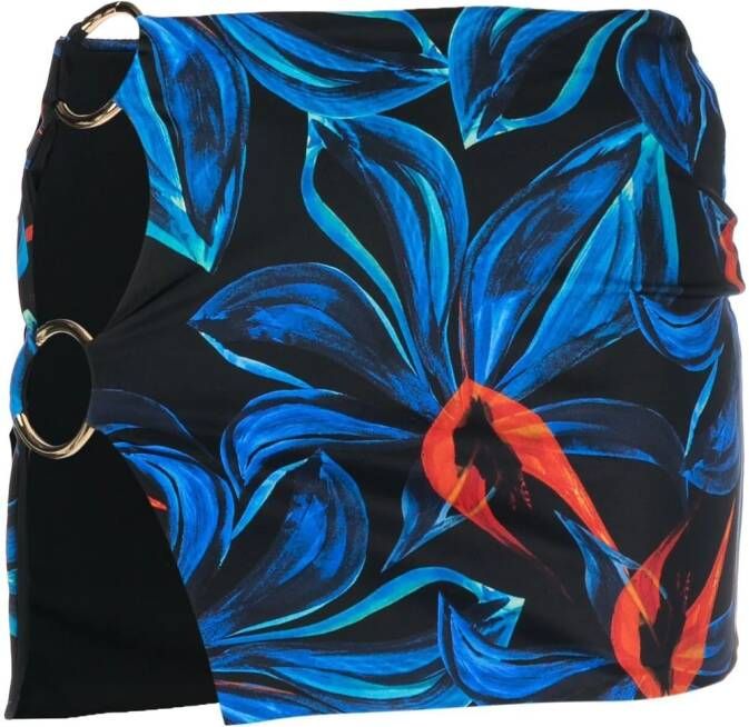 Louisa Ballou Mini-rok met ringdetail Blauw
