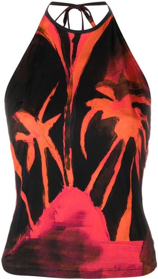 Louisa Ballou Haltertop met print Rood