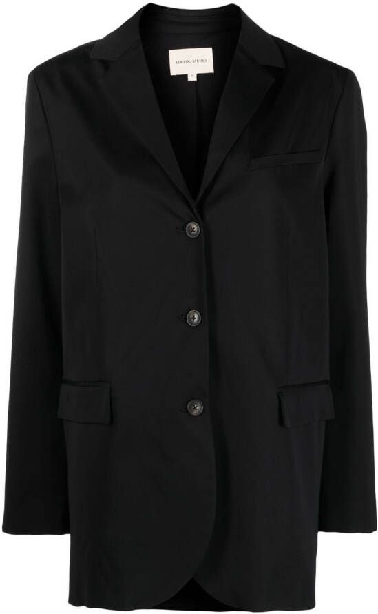 Loulou Studio Blazer met enkele rij knopen Zwart