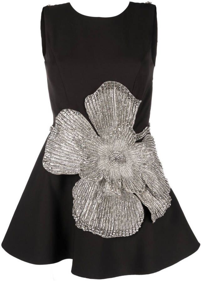 Loulou Mouwloze mini-jurk Zwart