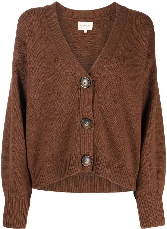 Loulou Studio Button-up vest Bruin