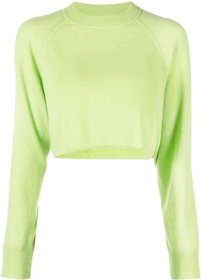 Loulou Studio Cropped sweater Groen