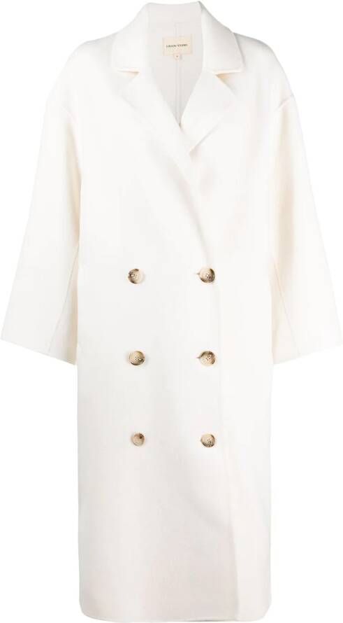 LouLou de Saison Jas met dubbele rij knopen Wit