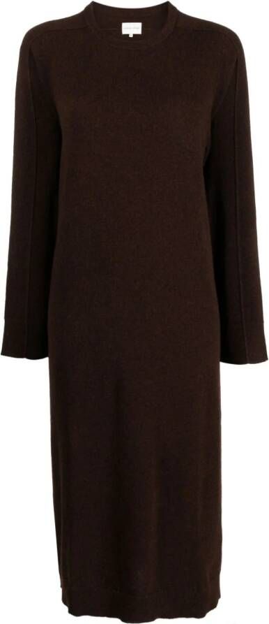 Loulou Studio Kasjmier midi-jurk Bruin