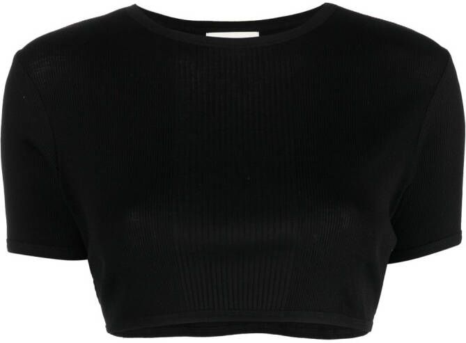 Loulou Studio ribbed cropped top Zwart