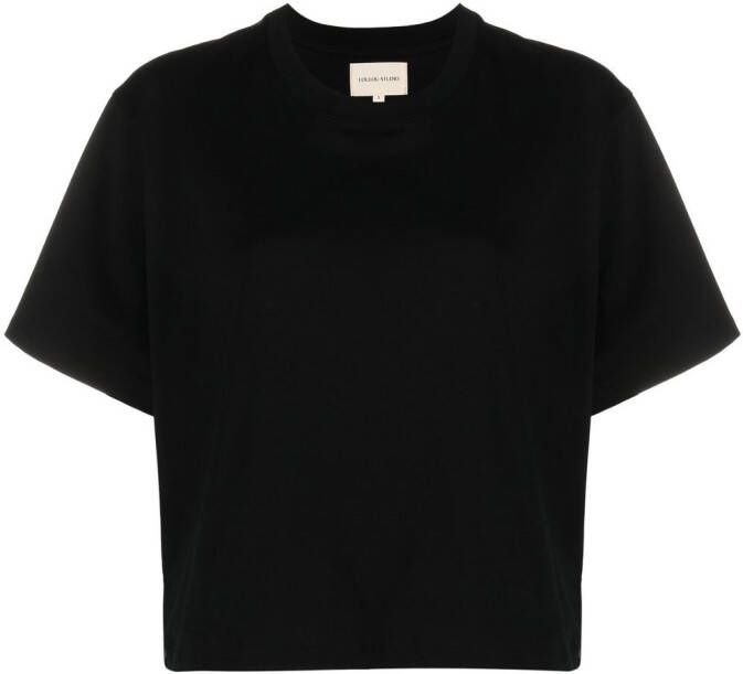 Loulou Studio T-shirt met ronde hals Zwart