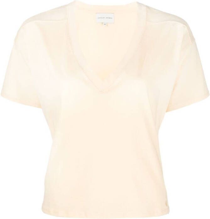 Loulou Studio T-shirt met V-hals Geel
