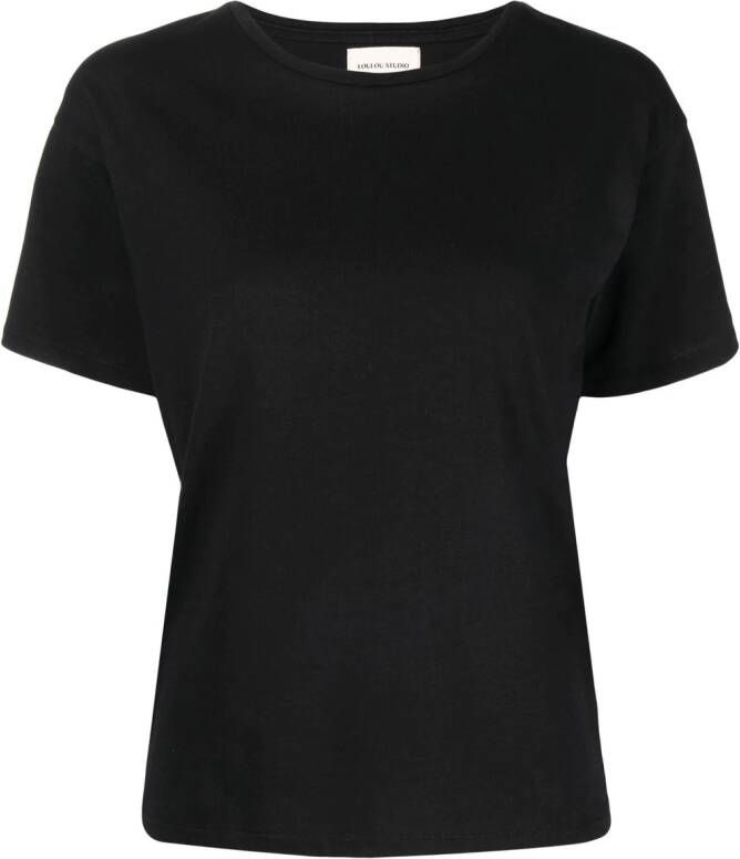 Loulou Studio T-shirt met verlaagde schouders Zwart