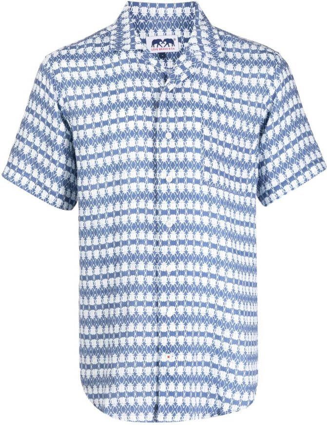 LOVE BRAND & Co. Overhemd met print Blauw