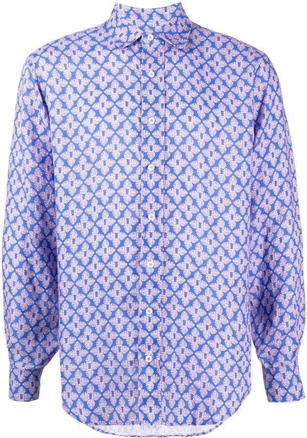 LOVE BRAND & Co. Overhemd met print Blauw