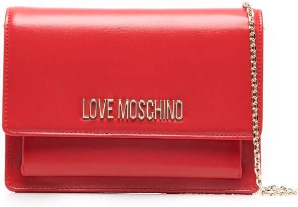 Love Moschino Boekentas met logoplakkaat Rood