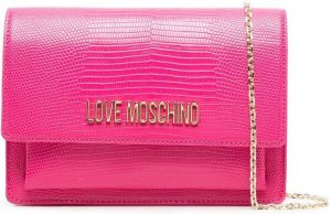 Love Moschino Boekentas met logoplakkaat Roze