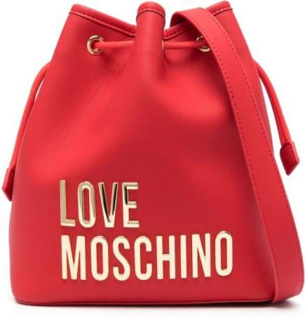 Love Moschino Bucket-tas met logoprint Rood