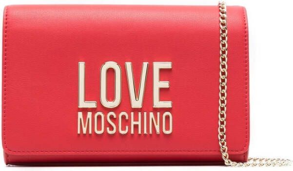 Love Moschino Clutch met logoplakkaat Rood