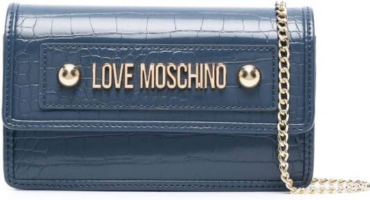 Love Moschino Crossbodytas met logo Blauw
