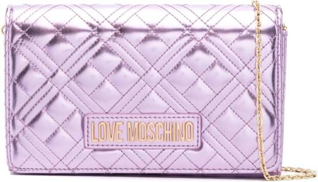 Love Moschino Crossbodytas met logo Paars