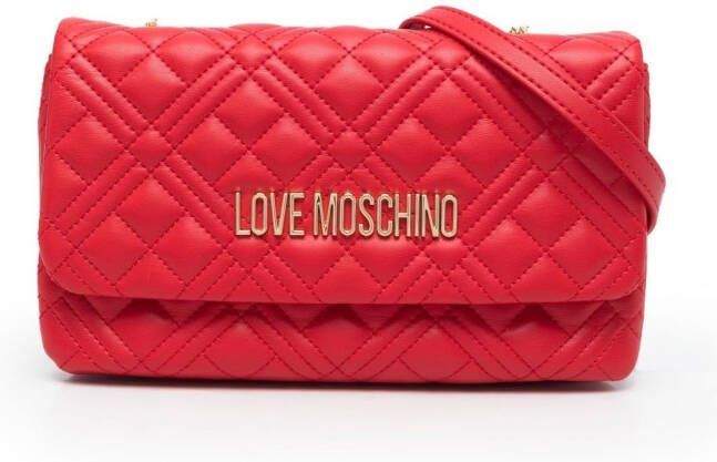 Love Moschino Crossbodytas met logoplakkaat Rood