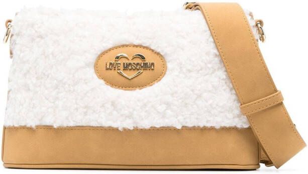 Love Moschino Crossbodytas met imitatielamswol Beige