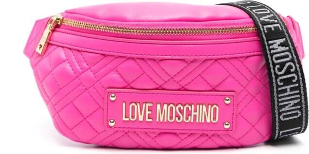 Love Moschino Gewatteerde heuptas met logo Roze