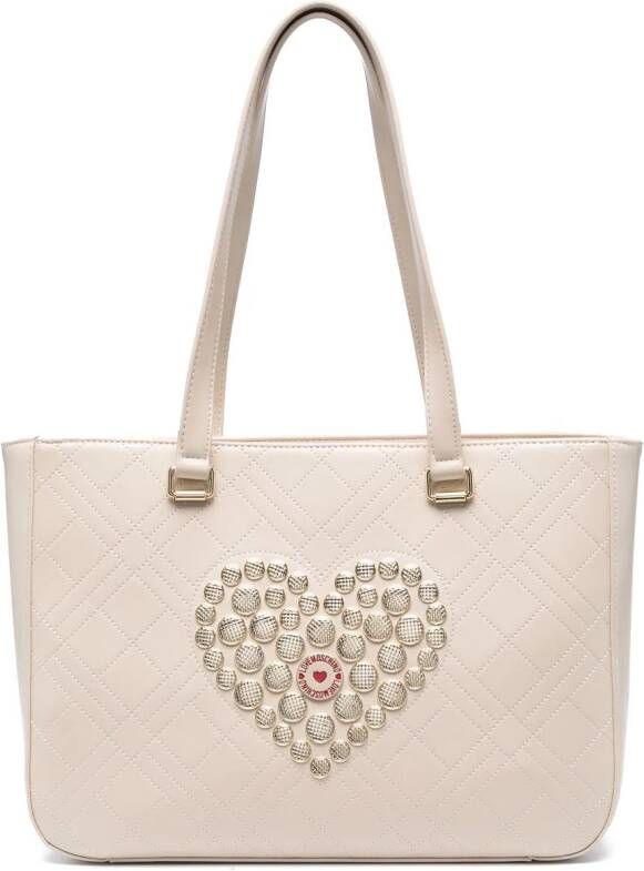 Love Moschino Stijlvolle schoudertas met applicaties White Dames