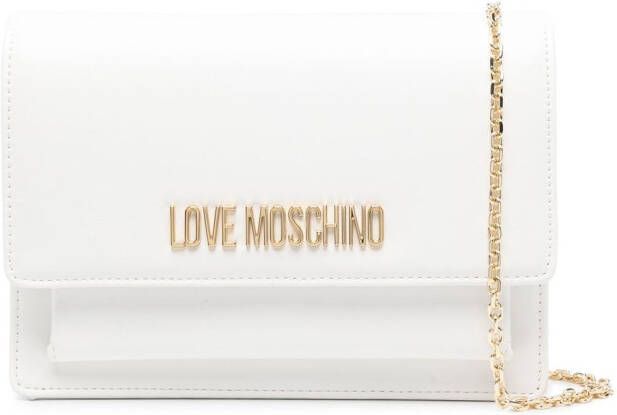Love Moschino Clutch met logo Wit