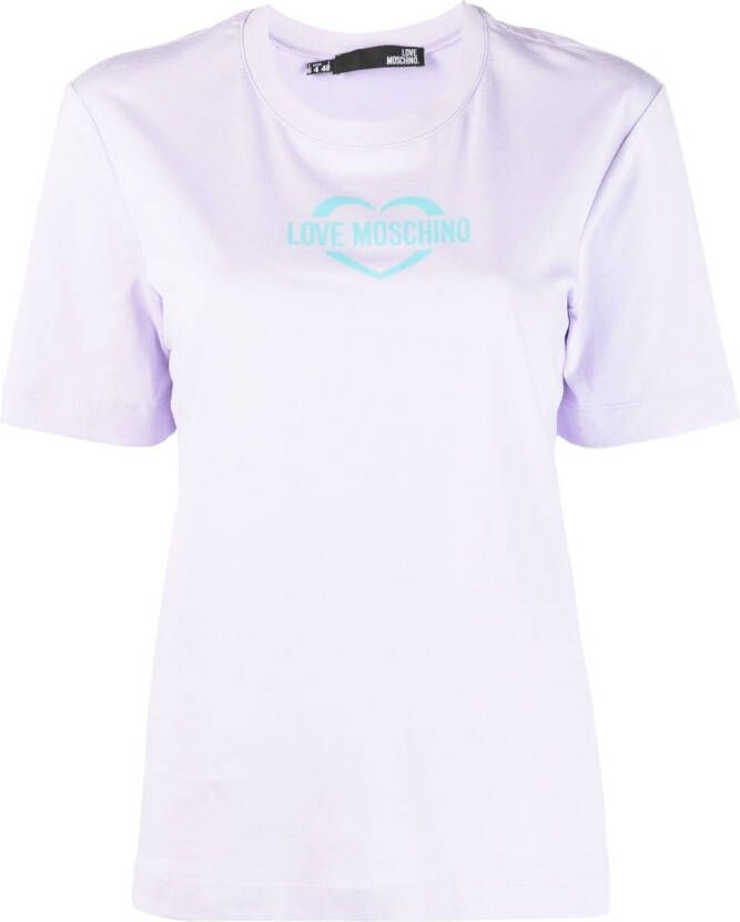 Love Moschino T-shirt met logoprint Paars