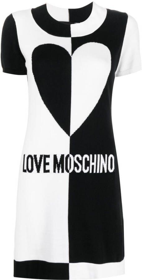 Love Moschino Intarsia jurk Wit