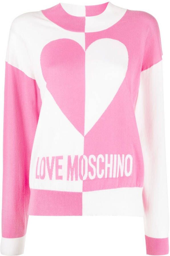 Love Moschino Intarsia trui Roze