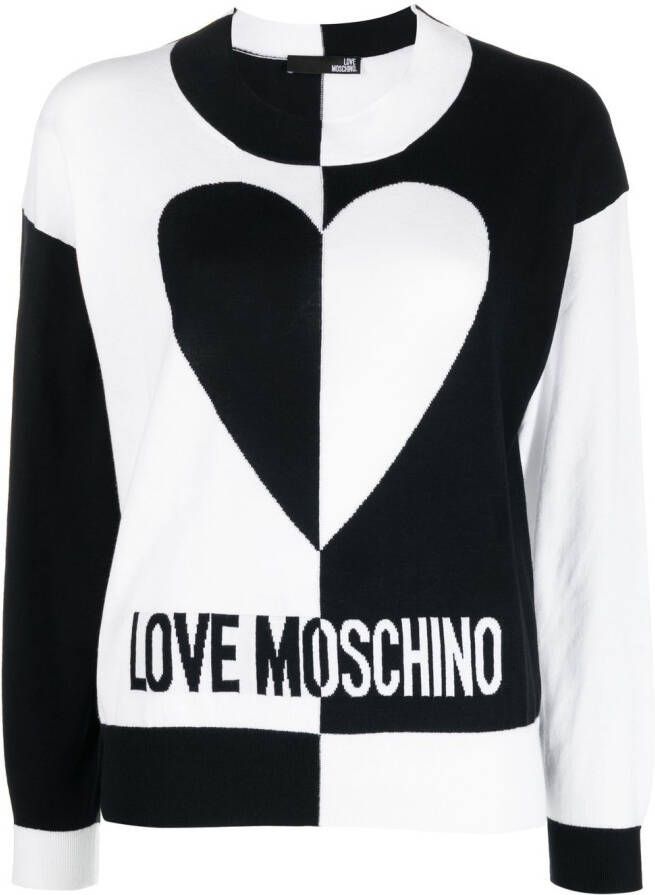 Love Moschino Intarsia trui Wit