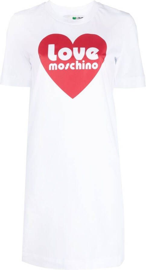 Love Moschino Jurk met logoprint Wit