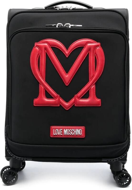 Love Moschino Koffer met geborduurd logo Zwart